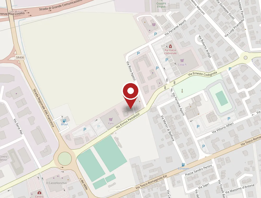 Mappa: La Taverna del Barbarossa, Via Enrico Pestalozzi 6, San Miniato